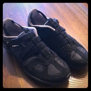 Diesel sneakers- no laces! Black leather upper